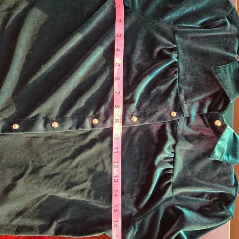 emerald-to-kelly green velvet shirt - Picture 8 of 8